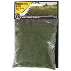 Woodland Scenics Trawa statyczna STATIC GRASS DARK GREEN - 7mm