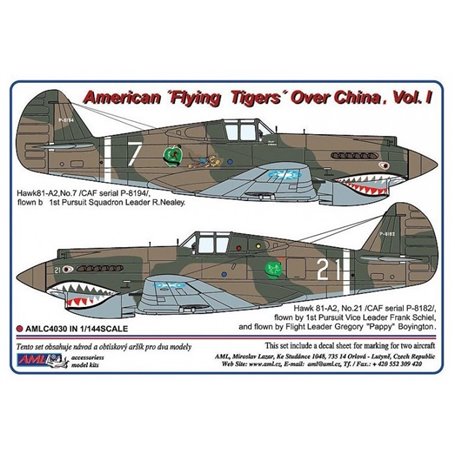 AML C4030 Kalkomania American “Flying Tigers“ Over China, Part I (1:144)