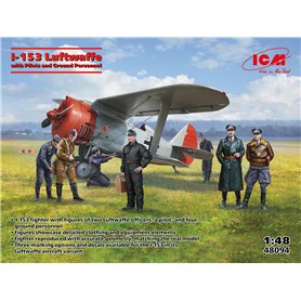 ICM 48094 I-153 Luftwaffe with Pilots and Ground Personnel