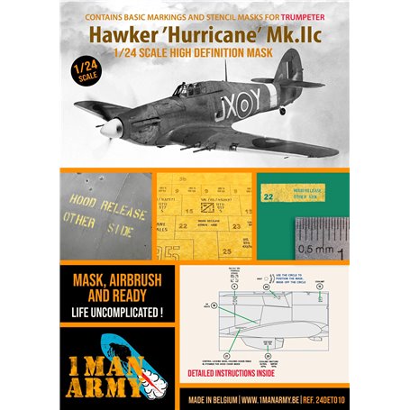 1 Man Army 24DET010 Hawker "Hurricane" Mk. IIc for Trumpeter