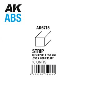 ABS Strips 0.75 x 2.00 x 350mm - ABS STR