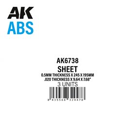 ABS 0.5mm thickness x 245 x 195mm - ABS