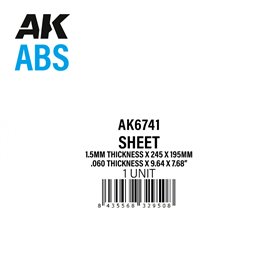 ABS 1.5mm thickness x 245 x 195mm - ABS