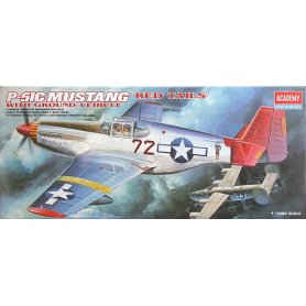 Academy 1:72 2225 P-51C Mustang Red Tails with ground vehicle