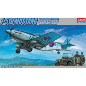 Academy 1:72 North American F-51D Mustang w/vehicle / Korean War 