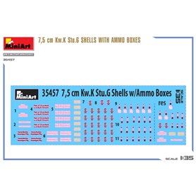 Mini Art 35457 7,5 cm Kw.K Stu.G Shells with Ammo Boxes