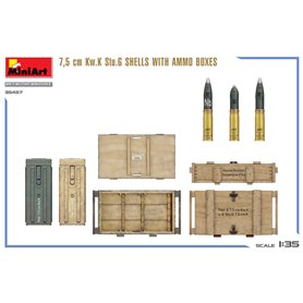 Mini Art 35457 7,5 cm Kw.K Stu.G Shells with Ammo Boxes