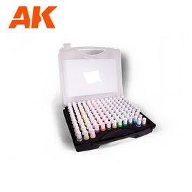 AK Interative Zestaw farb 3G PLASTIC BRIEFCASE 120 WARGAME COLORS