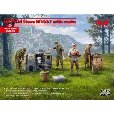 ICM 1:35 US FIELD STOVE M1937 W/COOKS