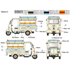 Gecko Models 1:35 60-70S SAIGON SHUTTLE MOTOR TRICYCLE DEPOT AND DRIVER - 2 KITS