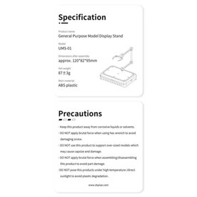 DSPIAE UMS-01WT General Purpose Model Display Stand (White)