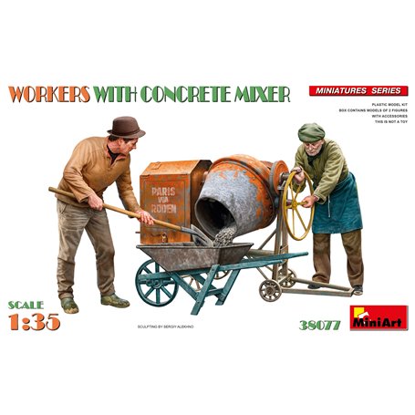 Mini Art 38077 Workers with Concrete Mixer