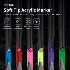 DSPIAE MKM-01 Water-Based Soft Head Marker Metallic Black