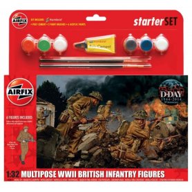 Airfix 1:32 BRITISH INFANTRY - WWII - MODEL SET - w/paints 