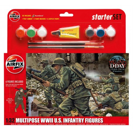 Airfix 1:32 US infantry / WWII | Starter Set | w/paints | 6 figurines | 