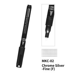 DSPIAE Marker SOFT TIPPED MARKER PEN - Chrome Silver FINE