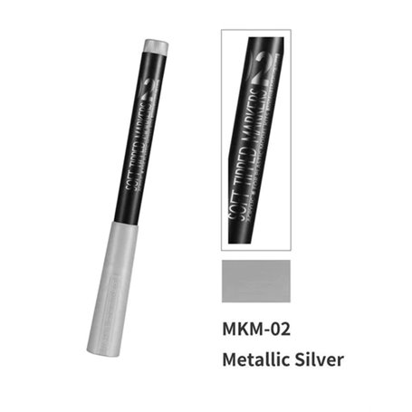 DSPIAE MKM-02 Acrylic Metallic Silver Soft Tipped Marker (56110)