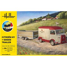 Heller 1:24 Citroen Hy + GOODS TRAILER - STARTER KIT - z farbami 