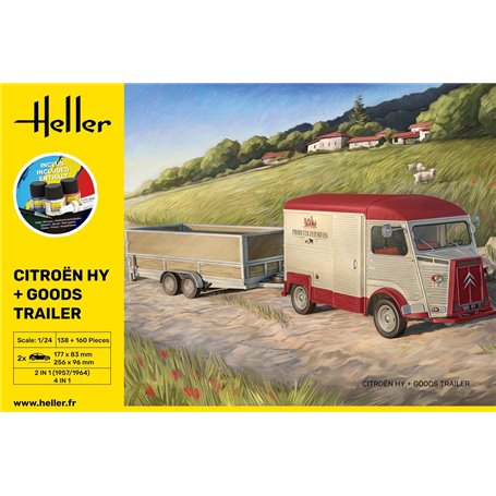 Heller 52331 Starter Kit Citroen Hy + Goods Trailer