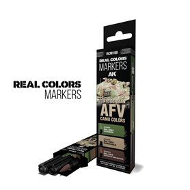 AK Interactive Zestaw markerów REAL COLORS MARKERS - LATE GERMAN AFV CAMO COLORS