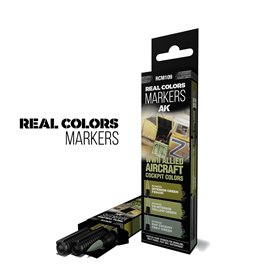 AK Interactive Zestaw markerów REAL COLORS MARKERS - WWII ALLIED AIRCRAFT COCKPIT COLORS