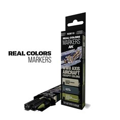 AK Interactive Zestaw markerów REAL COLORS MARKERS - WWII AXIS AIRCRAFT COCKPIT COLORS