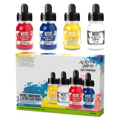 Acrylic Inks Set - Basic Transparent (x4)Acrylic Inks Set - Basic Transparent (x4)