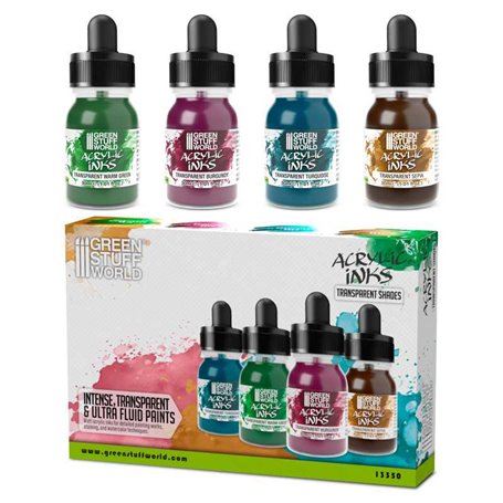 Acrylic Inks Set - Transparent Shades (x4)Acrylic Inks Set - Transparent Shades (x4)