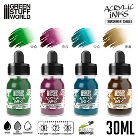 Acrylic Inks Set - Transparent Shades (x4)