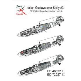 Exotic Decals 48027 Italian Gustavs over Sicily 3 Bf 109G in Regia Aeronautica - Part 3