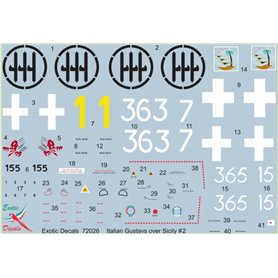 Exotic Decals 72026 Italian Gustavs over Sicily #2 Bf 109G in Regia Aeronautica - Part 2