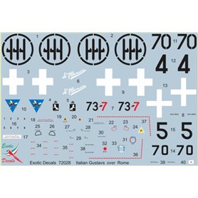 Exotic Decals 72028 Italian Gustavs over Rome Bf 109G in Regia Aeronautica - Part 4