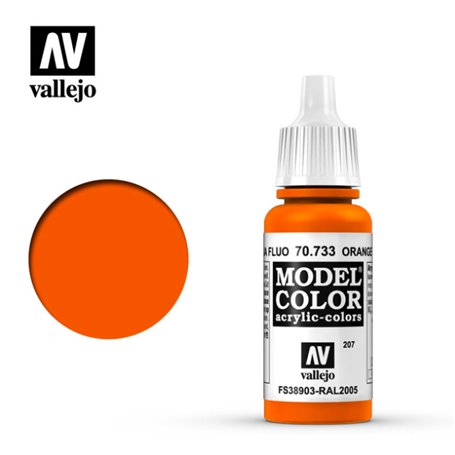 Vallejo Model Color 207. Orange Fluorescent 70733 / FS 38903 - RAL 2005