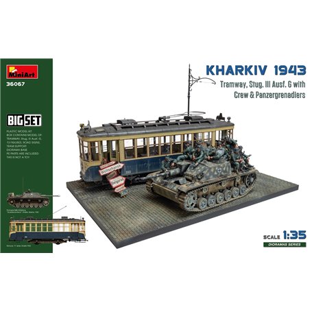 Mini Art 36067 Kharkiv 1943 Tramway, StuG III Ausf G. w/ Crew & Panzergrenadiers Big Set