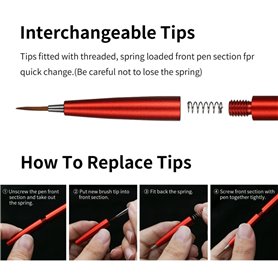 DSPIAE Pędzelek FINE BRUSH W/REPLACEMENT POINT TIP - BLACK