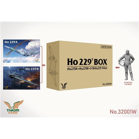 Takom 32001W BOX Ho 229A + Ho 229B + 1/16 Ho 229 Pilot (Limited edition)