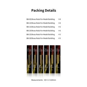 DSPIAE BB-0.5 Brass Bars For Modeling 0,5 mm (8 pcs) (56822)