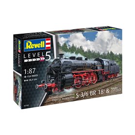 Revell 1:87 S 3-6 BR18 - EXPRESS LOCOMOTIVE W/TENDER - MODEL SET - z farbami