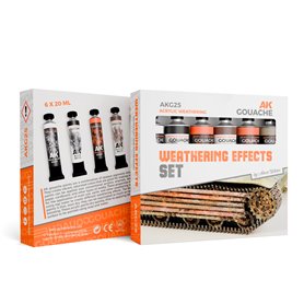 AK Interactive Zestaw farb AK GOUACHES WEATHERING EFFECTS SET