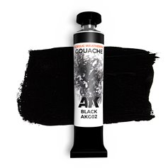 BLACK - AK GOUACHE 20 ml.