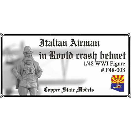 Copper State Models F48-008 Italian Airman in Roold Crash Helmet