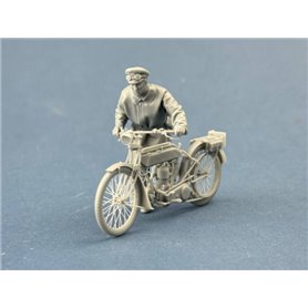 Copper State Models F35-062 British Dispatch Rider Pushing His Motorcycle