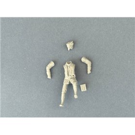 Copper State Models F35-056 German Dispatch Rider Standing with a Motorcycle