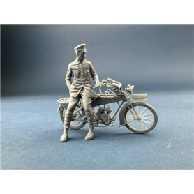 Copper State Models F32-058 Werner Voss Posing with a Motorcycle