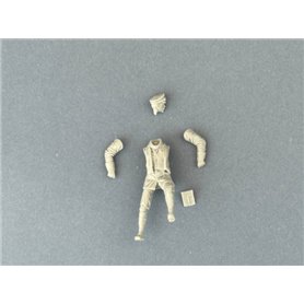 Copper State Models F32-060 German Dispatch Rider Standing with a Motorcycle