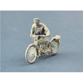 Copper State Models F32-065 British Dispatch Rider Pushing His Motorcycle