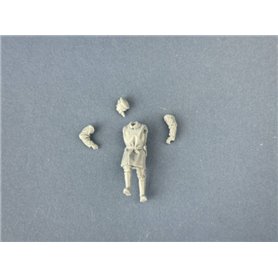 Copper State Models F32-065 British Dispatch Rider Pushing His Motorcycle