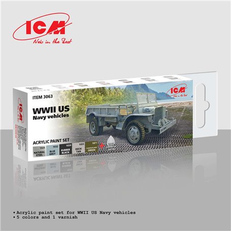 ICM 3063 Acrylic Paints Set for WWII US Navy Vehicles