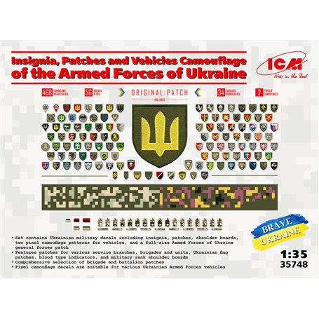 ICM 35748 Insignia, Patches and Vehicles Camouflage of the Armed Forces of Ukraine