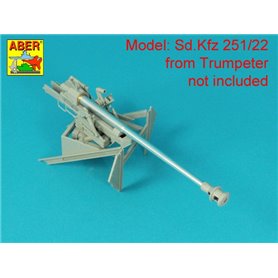 ABER 1:16 Metalowa lufa 75mm PaK.40 bez hamulca wylotowego
